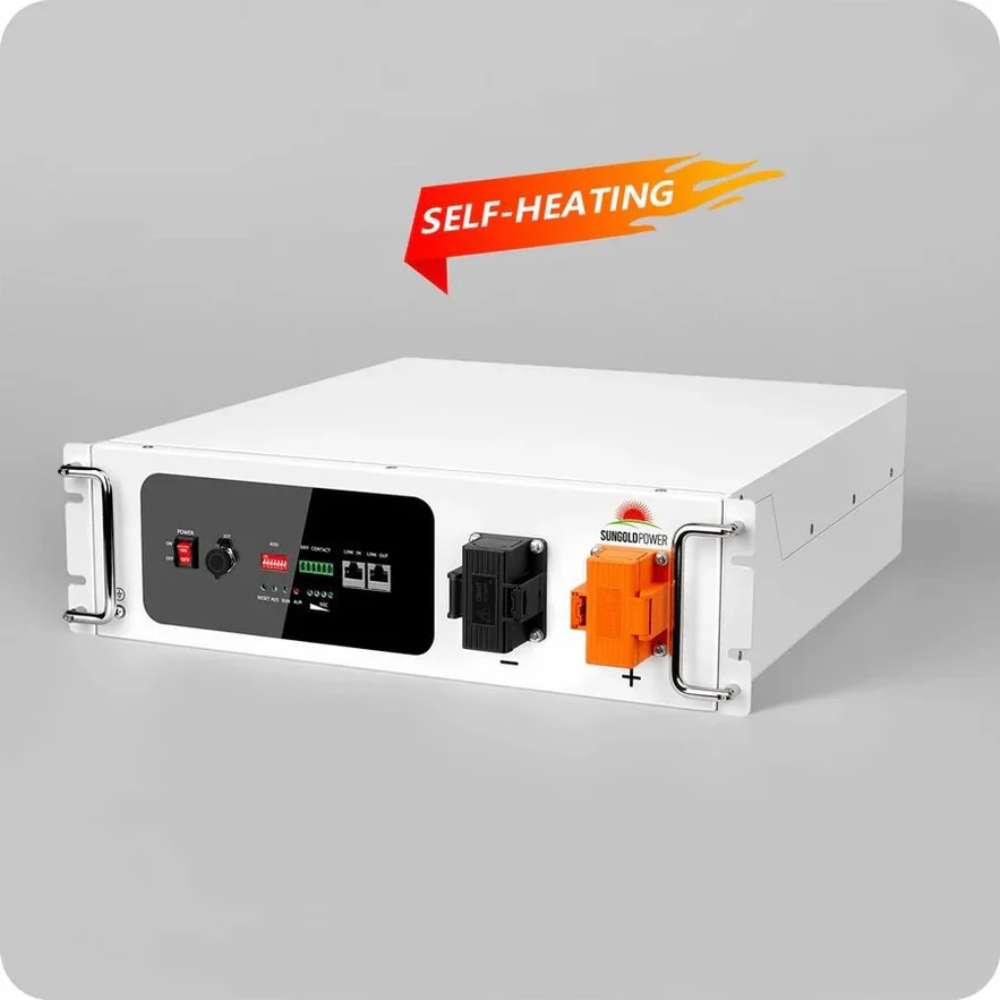 White self-heating LiFePO4 rack battery for Sun Gold Power 20000W 48VDC 120V/240V LiFePO4 30.72KWH Lithium Battery Off-Grid Solar Kit SGR-20K30T