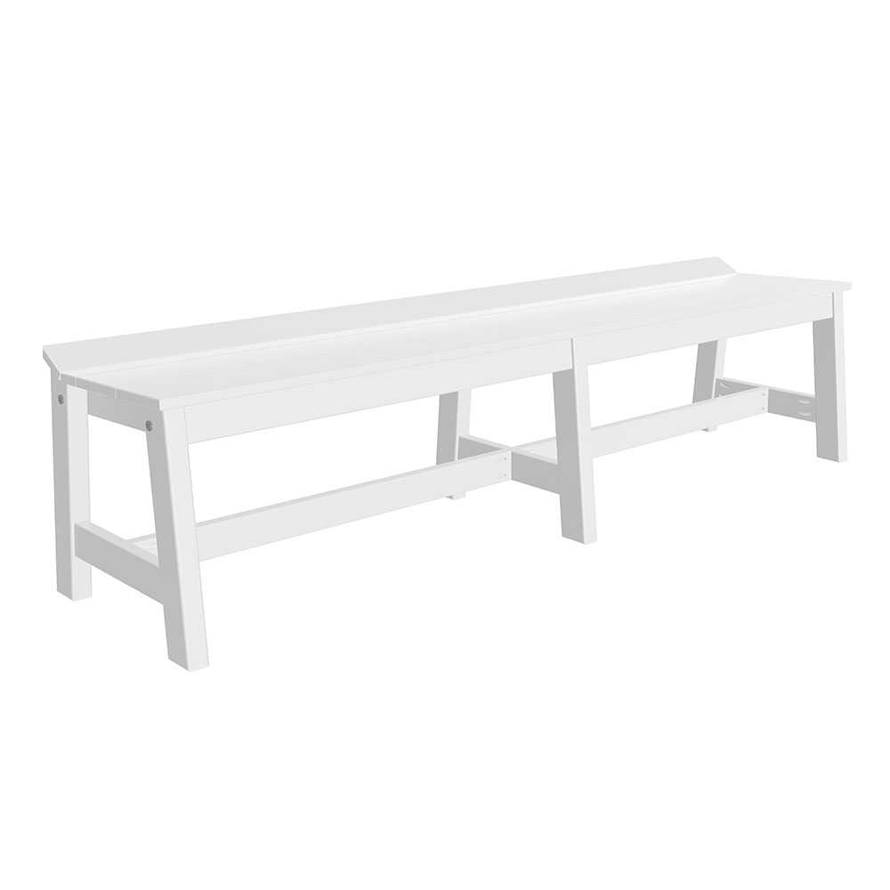 White LuxCraft Cafe Dining Bench 72