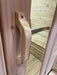 Wooden door handle of Sawmill Structures Box Sauna