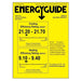Yellow EnergyGuide label for Senville 9000 BTU Mini Split Air Conditioner - Heat Pump - SENL09CD220V with cooling and heating efficiency ratings