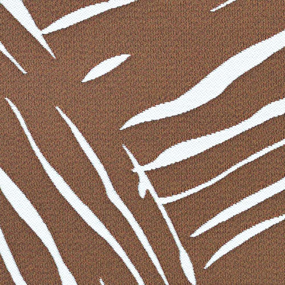 Zoomed-in section of Couristan Dolce Indoor/Outdoor Rug - Parquet/Amber reveals white organic lines resembling palm fronds on a warm amber base