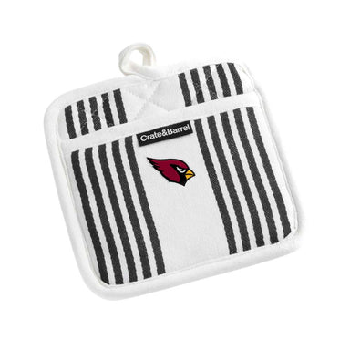 Arizona Cardinals Black Grey Indigo Crate & Barrel NFL Cuisine Stripe Organic Cotton Pot Holder with yarn-dyed striped design