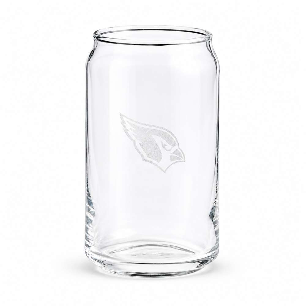 Arizona Cardinals Crate & Barrel Beer Can 16oz Glass, Set of 4 with NFL team logo