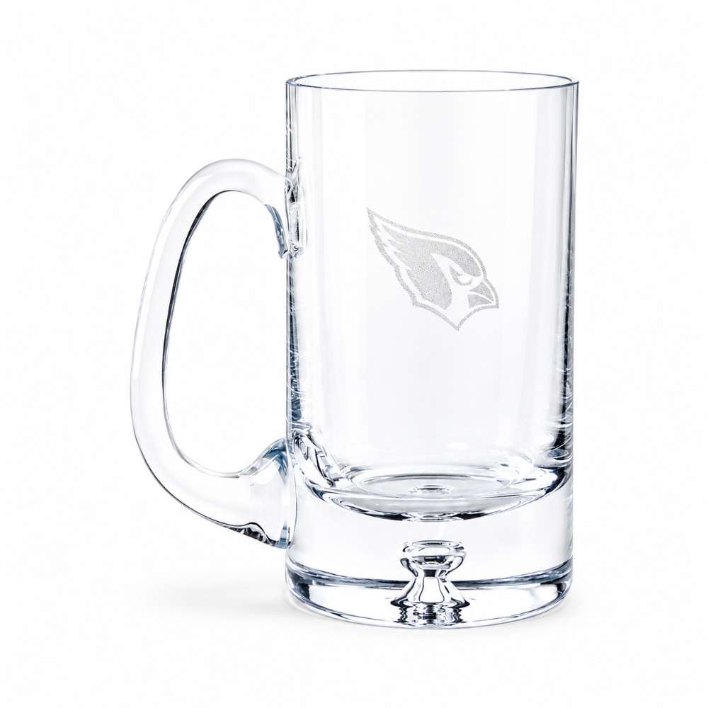 Arizona Cardinals Crate & Barrel Direction 22oz Hand-Blown Beer Mug, Set of 4 hand-blown glass with team logo