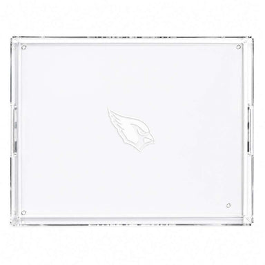 Arizona Cardinals Crate & Barrel NFL Large Rectangle Acrylic Decorative Tray with team logo on white acrylic