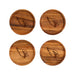 Arizona Cardinals Crate & Barrel NFL Tondo Acacia Wood Coasters, Set of 4 with acacia wood and team logo