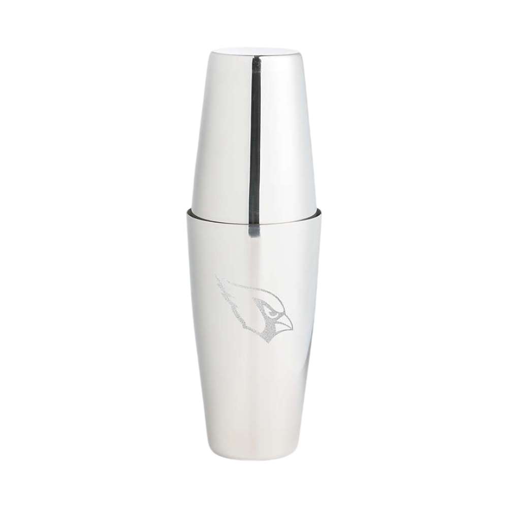 Arizona Cardinals Crate & Barrel Stainless Steel Boston Shaker with polished stainless steel finish