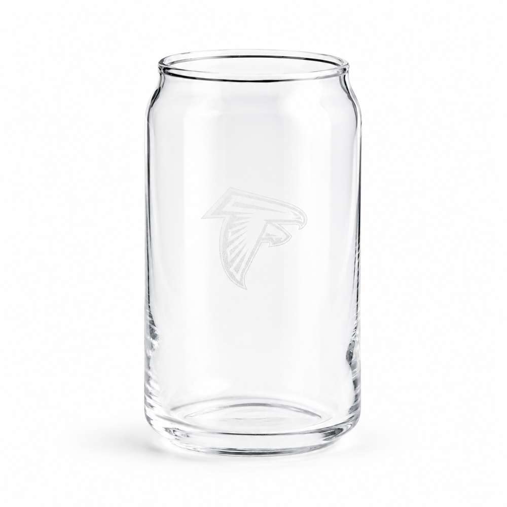 Atlanta Falcons Crate & Barrel Beer Can 16oz Glass, Set of 4 with NFL team logo