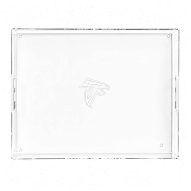 Atlanta Falcons Crate & Barrel NFL Large Rectangle Acrylic Decorative Tray with team logo on white acrylic