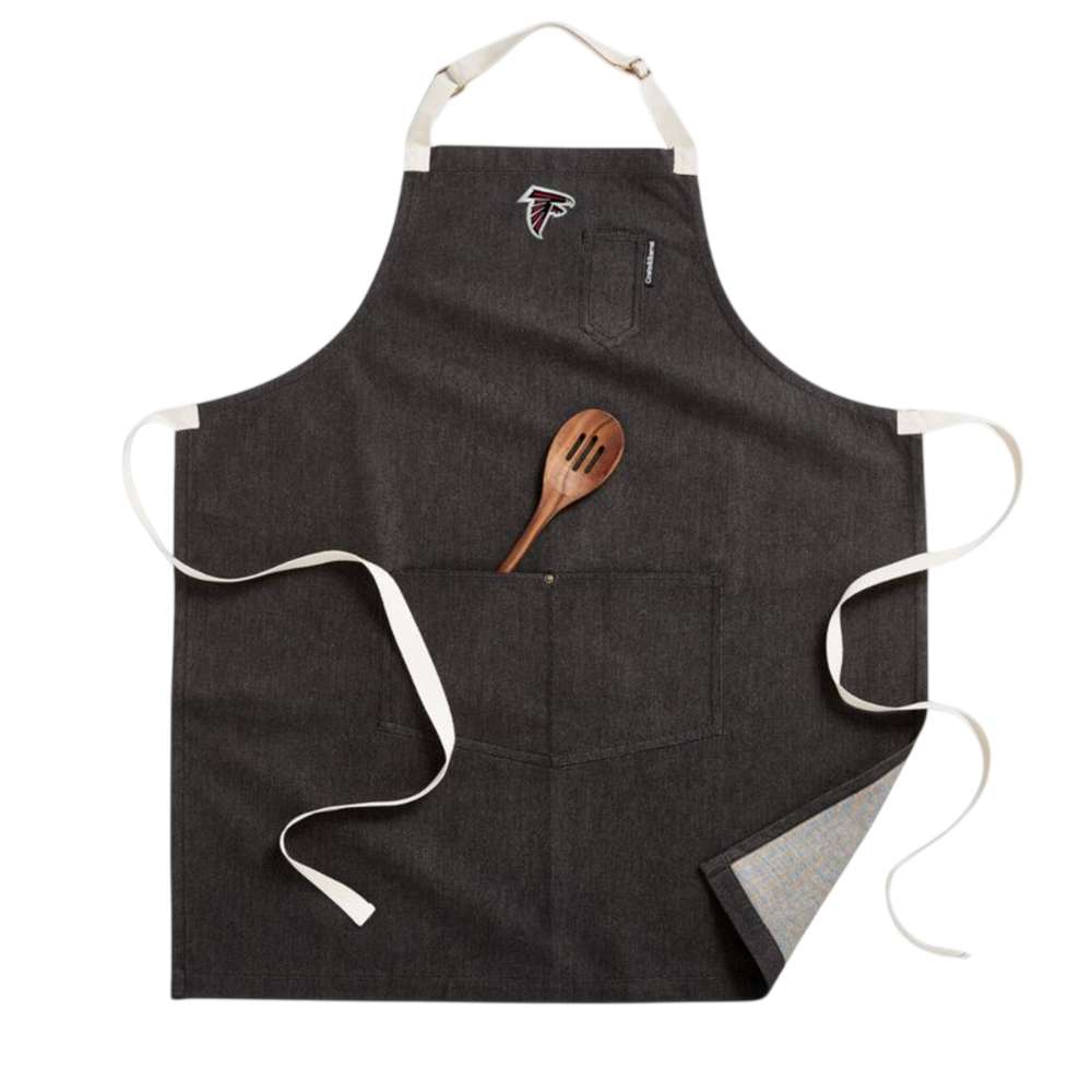 Atlanta Falcons Crate & Barrel NFL Organic Cotton Kitchen Apron with Pockets black organic cotton denim with adjustable straps and pockets