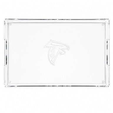 Atlanta Falcons Crate & Barrel NFL Small Rectangle Acrylic Decorative Tray with white acrylic and team branding