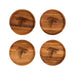 Atlanta Falcons Crate & Barrel NFL Tondo Acacia Wood Coasters, Set of 4 with acacia wood and team logo