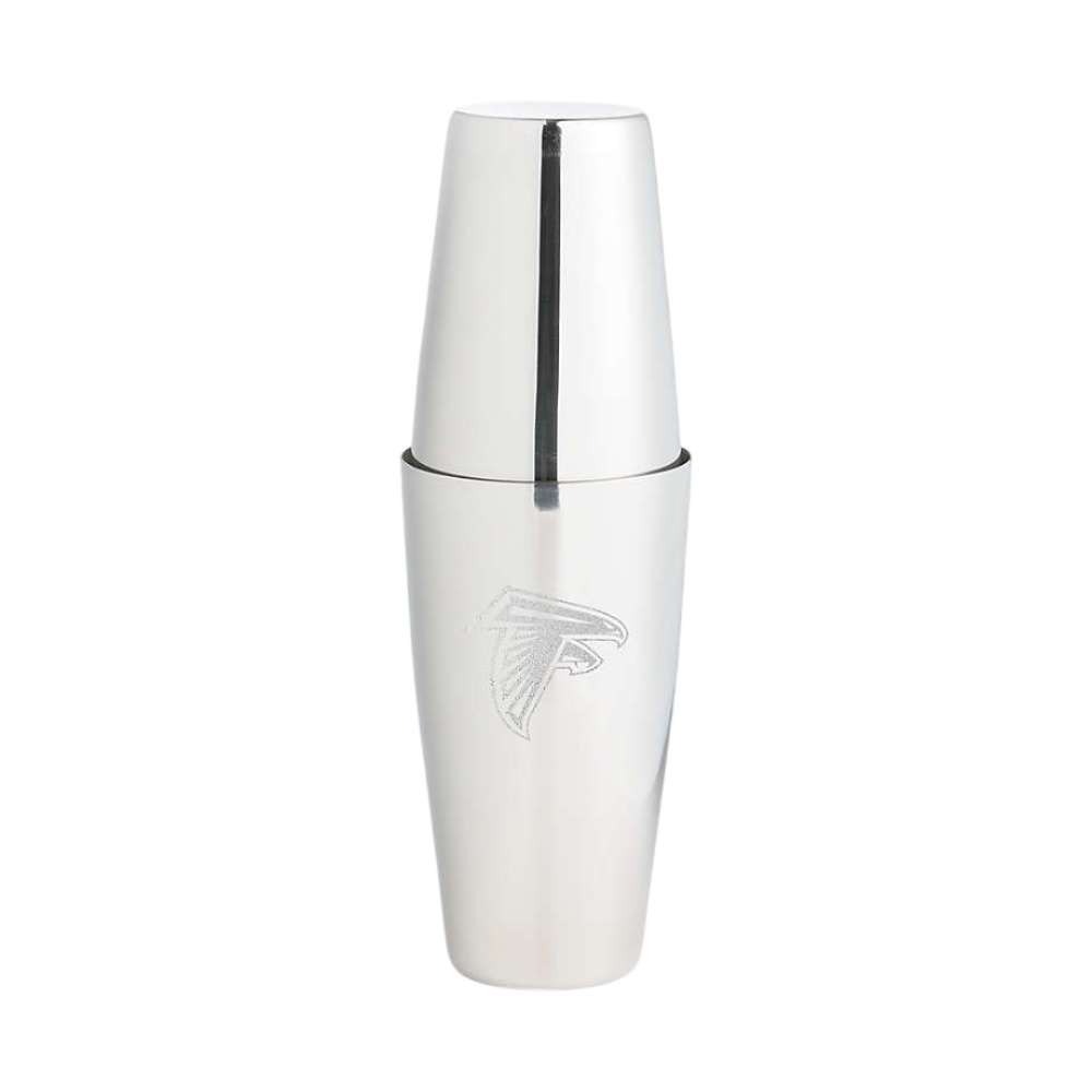 Atlanta Falcons Crate & Barrel Stainless Steel Boston Shaker with polished stainless steel finish