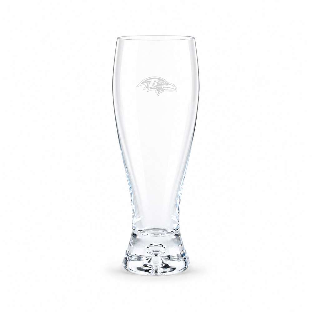Baltimore Ravens Crate & Barrel Direction 17oz Hand-Blown Pilsner Beer Glass, Set of 4 hand-blown glass with team logo