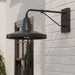 Black Crate & Barrel Mariner Outdoor Wall Sconce in a side view showing the wall plate and downward-facing shade
