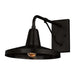 Black Crate & Barrel Mariner Outdoor Wall Sconce in matte black solid brass with a wide faceted shade on a braced cantilever arm