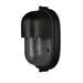 Black Crate & Barrel Maritime Black Outdoor Wall Sconce in matte black solid brass with a nautical-inspired fluted glass shade, shown in the third alternate view