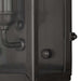 Black Crate & Barrel Royster Black Outdoor Wall Sconce in matte black solid brass with an antique cabinet silhouette and clear glass panes, shown in the third alternate view