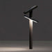 Black Crate & Barrel Zafferano Heliostepper LED Outdoor Solar Lamp with a glass diffuser over its integrated LED and a sea salt-resistant black powdercoat finish, shown in alternate view