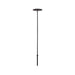 Black Crate & Barrel Zafferano Puck LED Outdoor Solar Lamp in black powdercoat cast aluminum with a tempered glass solar panel and glass diffuser, shown in the main product view