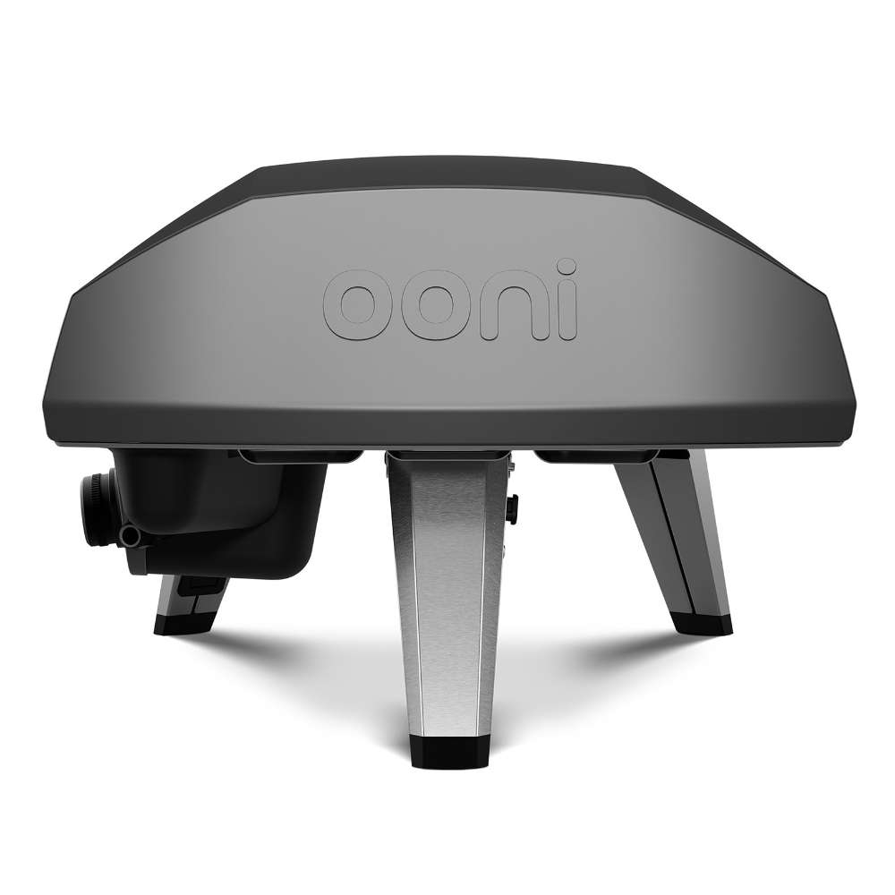 Black Ooni Koda 2 Pizza Oven rear view of the plain black back panel with the ooni wordmark.