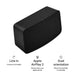 Black Sonos Five Speaker angled view above three captioned icons reading Line in connect a turntable, Apple AirPlay 2 stream from your Apple device and Dual orientation place it horizontally or vertically