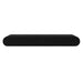 Black Sonos Ray Sound Bar straight-on front view of the bar showing its perforated grille, small Sonos wordmark and status light on a white background