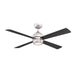 Brushed Nickel Crate & Barrel Fanimation Kwad 52 inch Ceiling Fan showing reverse blade detail close up