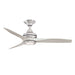 Brushed Nickel Crate & Barrel Fanimation Spitfire Walnut Indoor/Outdoor Ceiling Fan 48 inch with LED light in front view