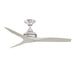 Brushed Nickel Crate & Barrel Fanimation Spitfire Walnut Indoor/Outdoor Ceiling Fan 48 inch without LED light in front view
