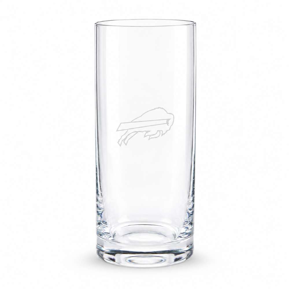 Buffalo Bills Crate & Barrel Aspen Highball Glass Set with NFL team logo on classic 18 oz glass