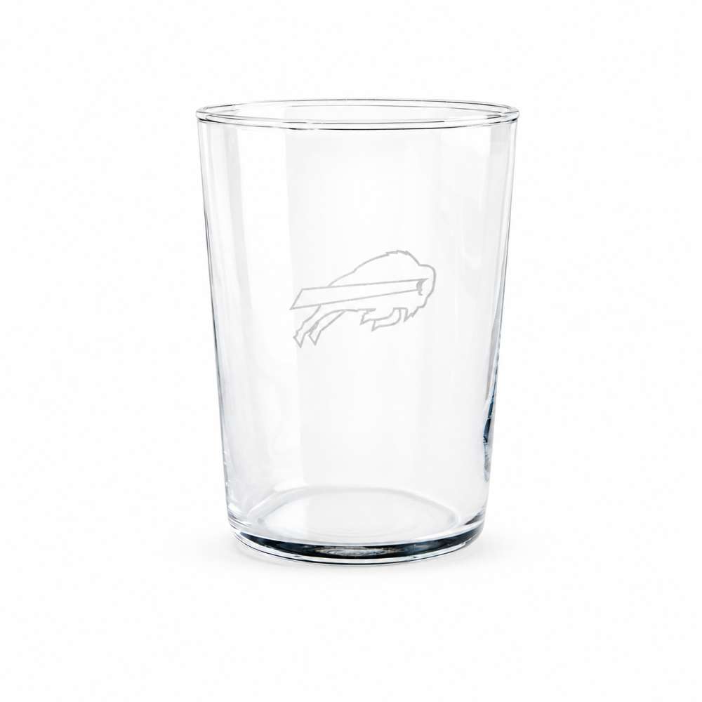Buffalo Bills Crate & Barrel Bodega 17oz Highball Glass, Set of 4 with clear glass and team logo