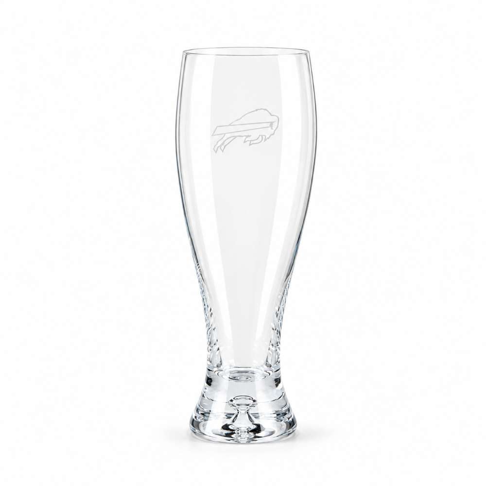 Buffalo Bills Crate & Barrel Direction 17oz Hand-Blown Pilsner Beer Glass, Set of 4 hand-blown glass with team logo