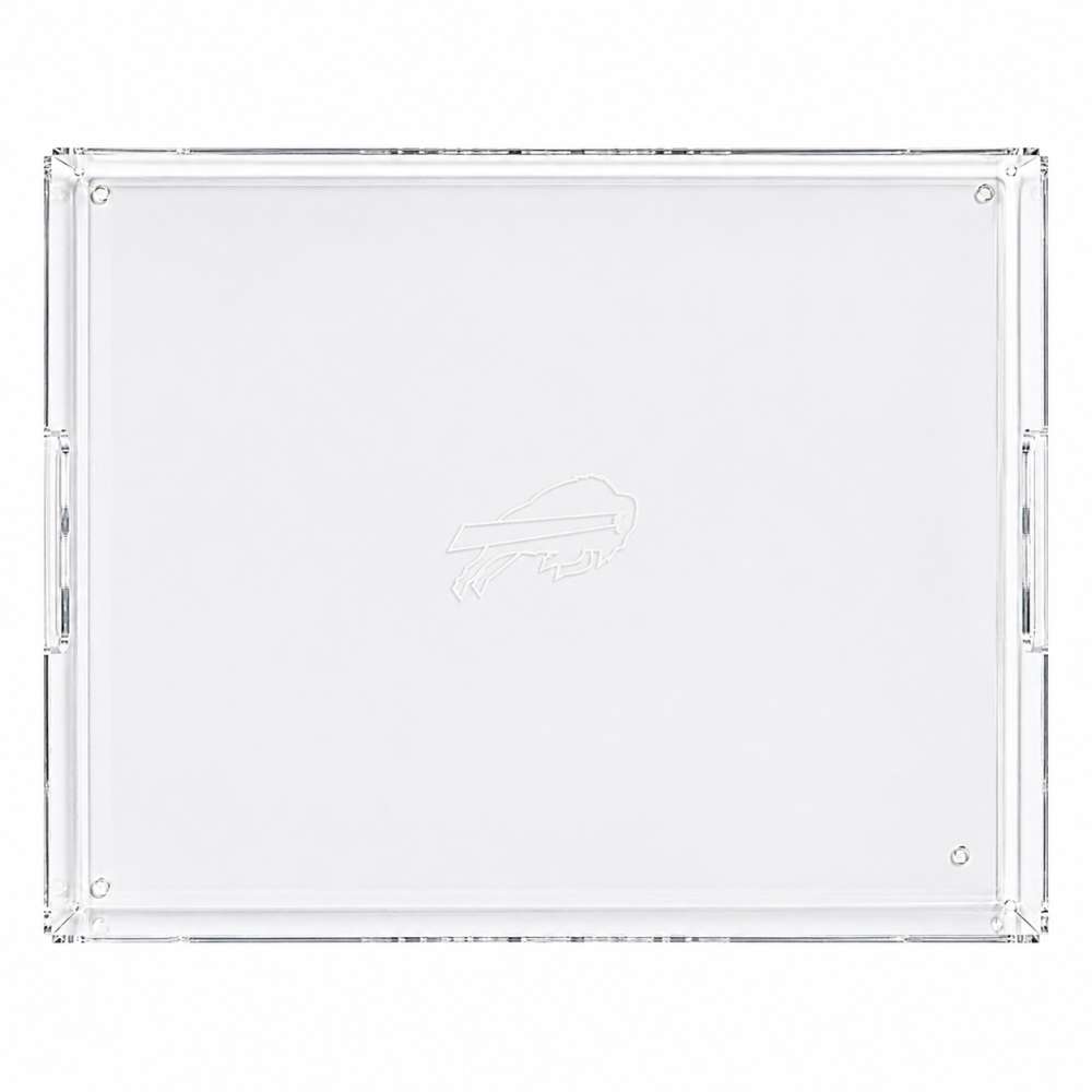 Buffalo Bills Crate & Barrel NFL Large Rectangle Acrylic Decorative Tray with team logo on white acrylic