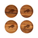 Buffalo Bills Crate & Barrel NFL Tondo Acacia Wood Coasters, Set of 4 with acacia wood and team logo