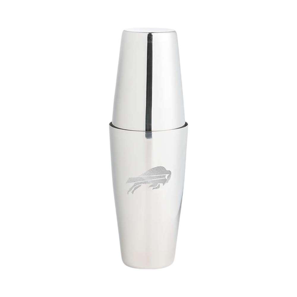 Buffalo Bills Crate & Barrel Stainless Steel Boston Shaker with polished stainless steel finish