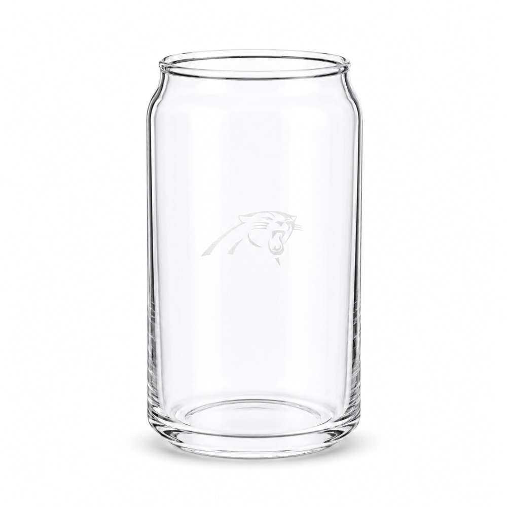 Carolina Panthers Crate & Barrel Beer Can 16oz Glass, Set of 4 with NFL team logo