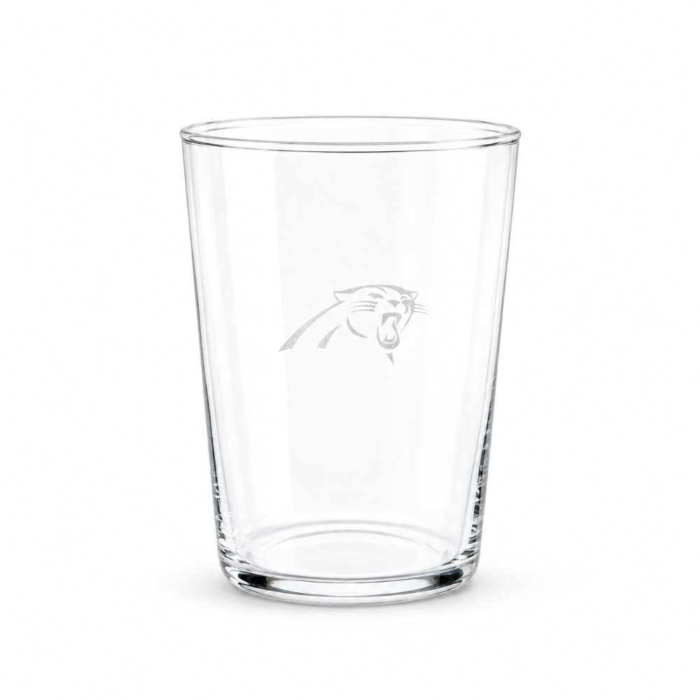 Carolina Panthers Crate & Barrel Bodega 17oz Highball Glass, Set of 4 with clear glass and team logo