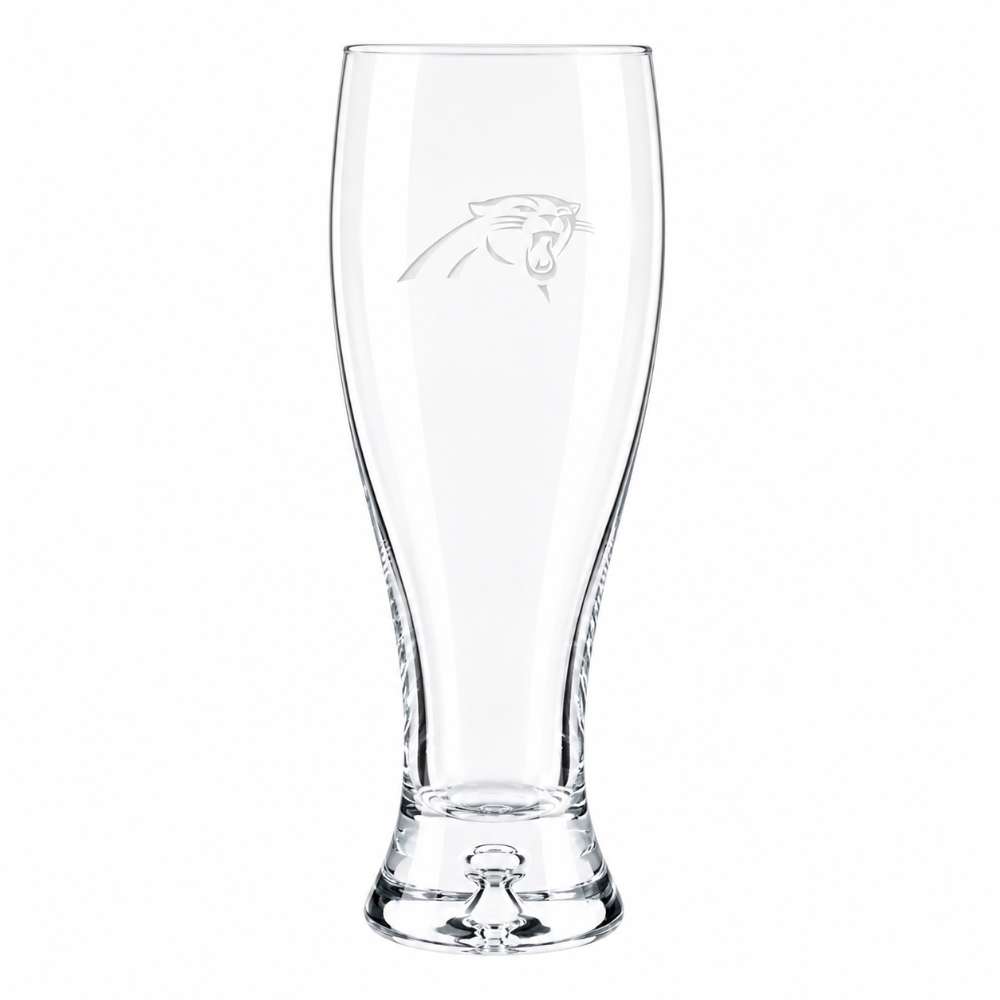 Carolina Panthers Crate & Barrel Direction 17oz Hand-Blown Pilsner Beer Glass, Set of 4 hand-blown glass with team logo