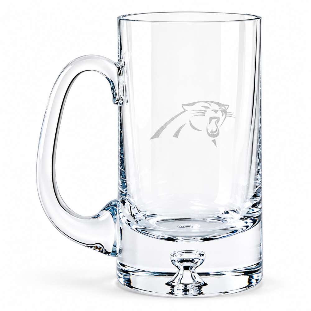 Carolina Panthers Crate & Barrel Direction 22oz Hand-Blown Beer Mug, Set of 4 hand-blown glass with team logo