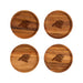 Carolina Panthers Crate & Barrel NFL Tondo Acacia Wood Coasters, Set of 4 with acacia wood and team logo