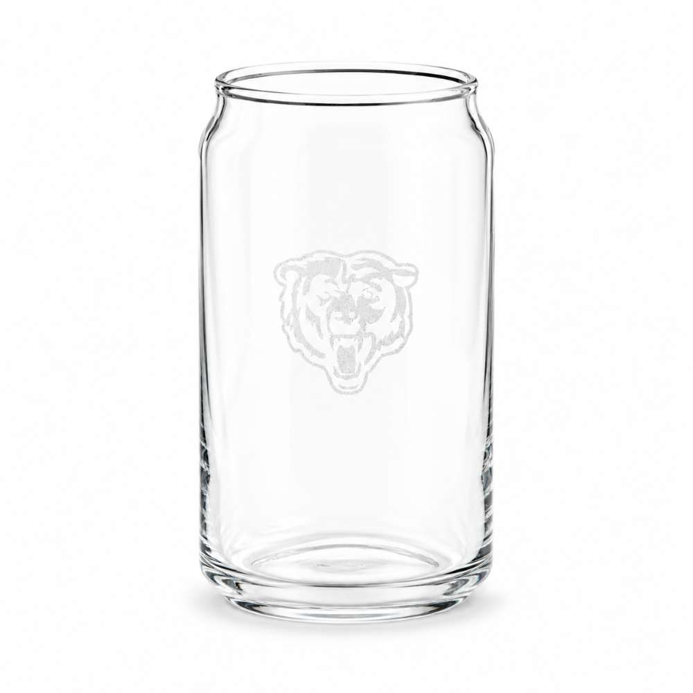 Chicago Bears Crate & Barrel Beer Can 16oz Glass, Set of 4 with NFL team logo