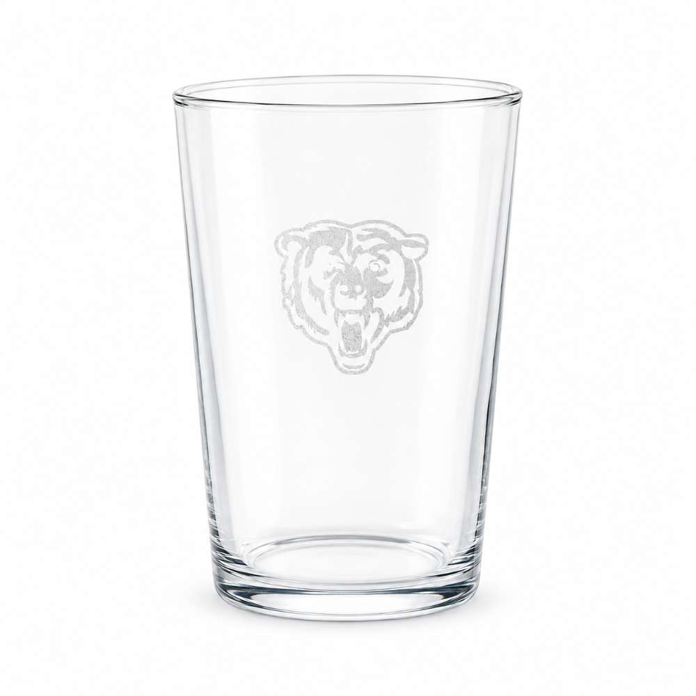 Chicago Bears Crate & Barrel Bodega 17oz Highball Glass, Set of 4 with clear glass and team logo