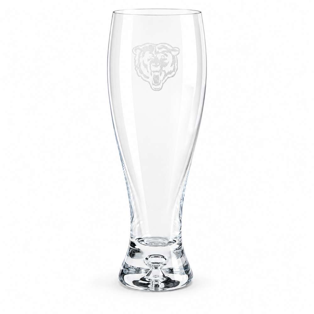 Chicago Bears Crate & Barrel Direction 17oz Hand-Blown Pilsner Beer Glass, Set of 4 hand-blown glass with team logo