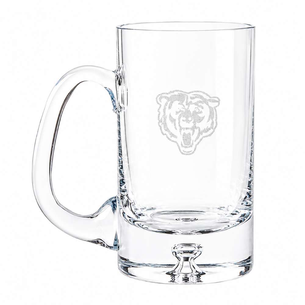 Chicago Bears Crate & Barrel Direction 22oz Hand-Blown Beer Mug, Set of 4 hand-blown glass with team logo