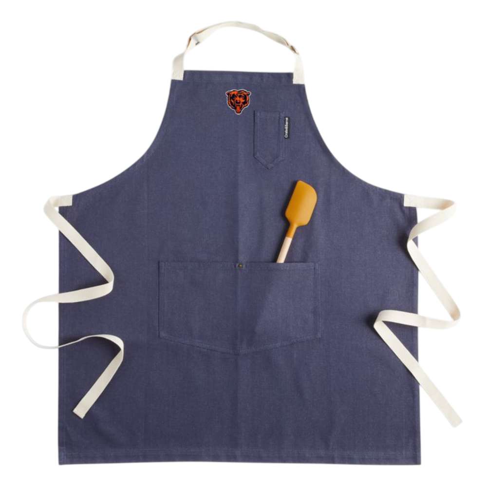 Chicago Bears Crate & Barrel NFL Organic Cotton Kitchen Apron with Pockets black organic cotton denim with adjustable straps and pockets