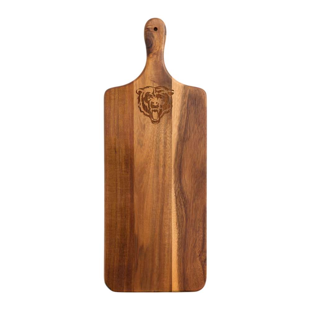 Chicago Bears Crate & Barrel NFL Tondo Acacia Paddle Serving Board acacia wood with team logo