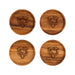 Chicago Bears Crate & Barrel NFL Tondo Acacia Wood Coasters, Set of 4 with acacia wood and team logo