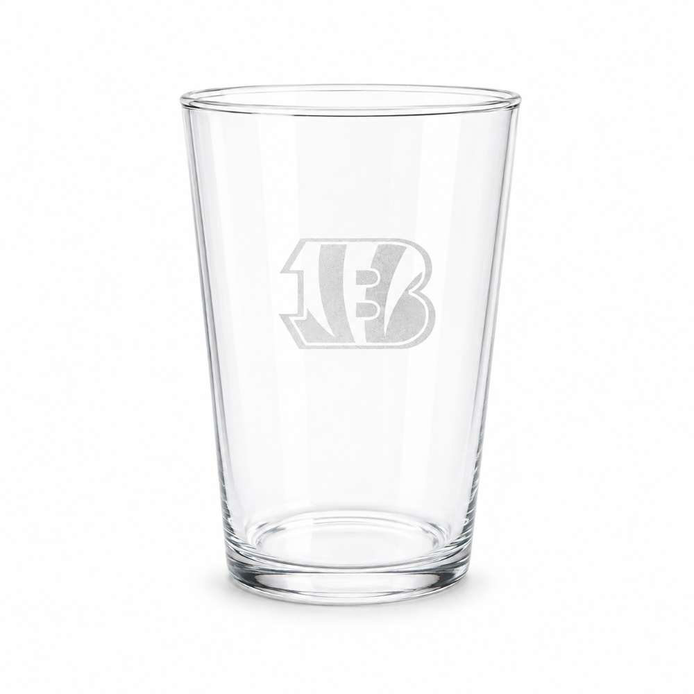 Cincinnati Bengals Crate & Barrel Bodega 17oz Highball Glass, Set of 4 with clear glass and team logo