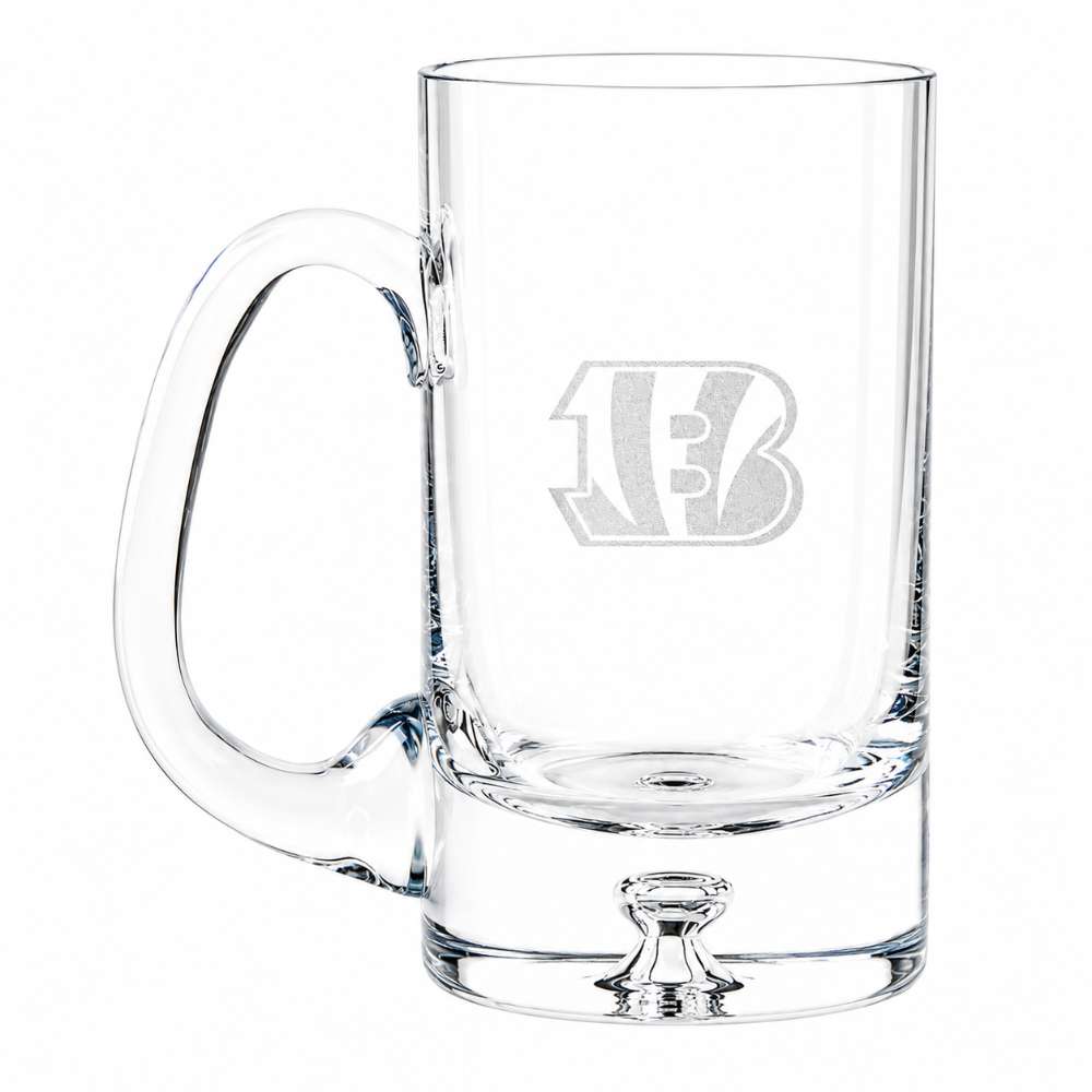 Cincinnati Bengals Crate & Barrel Direction 22oz Hand-Blown Beer Mug, Set of 4 hand-blown glass with team logo